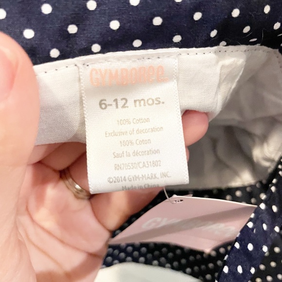 Gymboree Polkadot Bucket hat Summer hat with Bow Size 6-12 months NWT - Picture 7 of 10